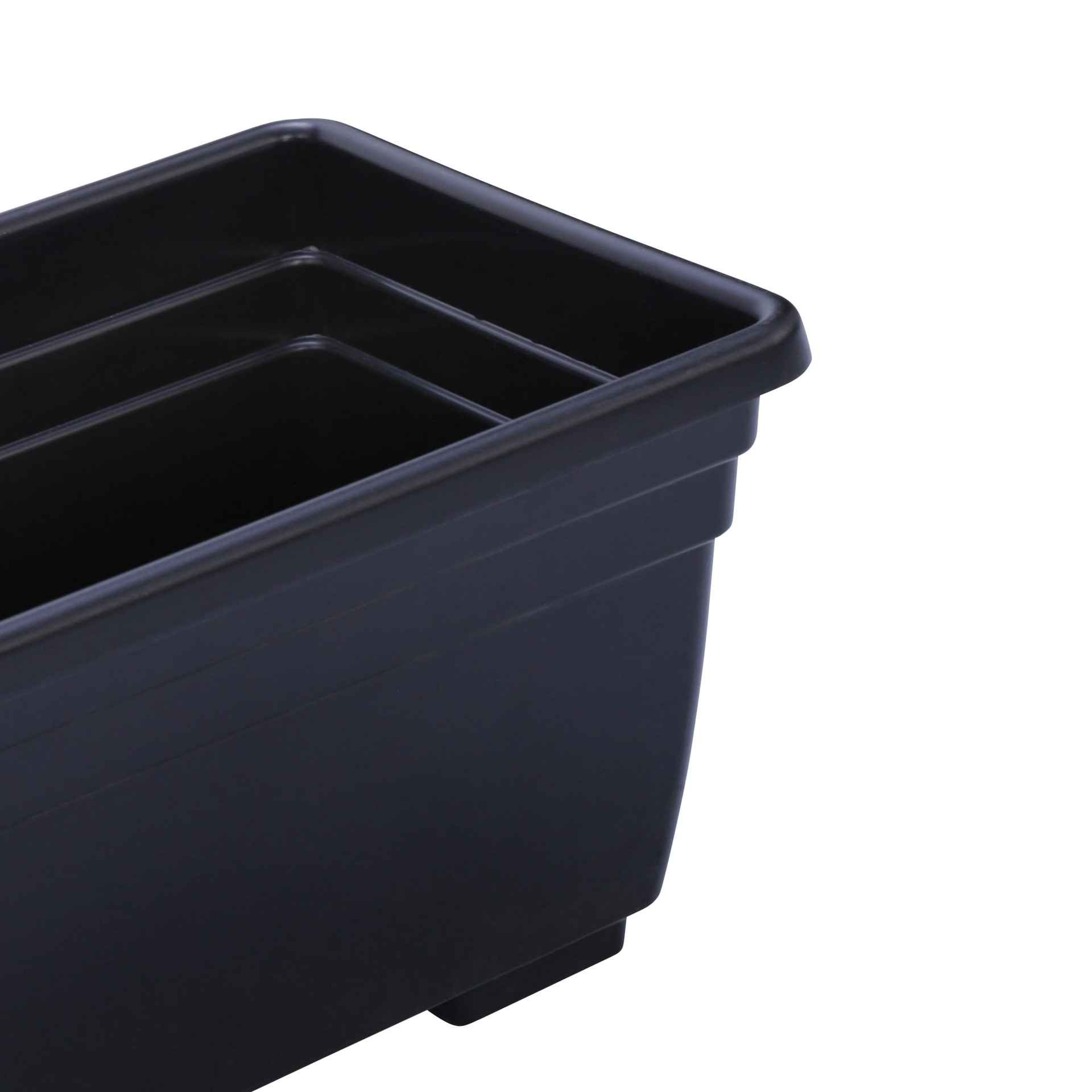 slide 3 of 6, Garden Treasures Rectangle 7.9-in W x 25-in L Black Plastic Indoor/Outdoor Window box, 1 ct
