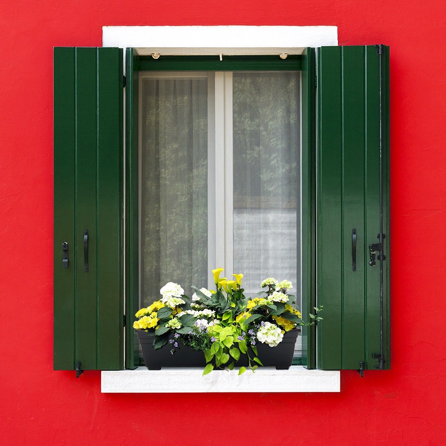 slide 5 of 6, Garden Treasures Rectangle 7.9-in W x 25-in L Black Plastic Indoor/Outdoor Window box, 1 ct