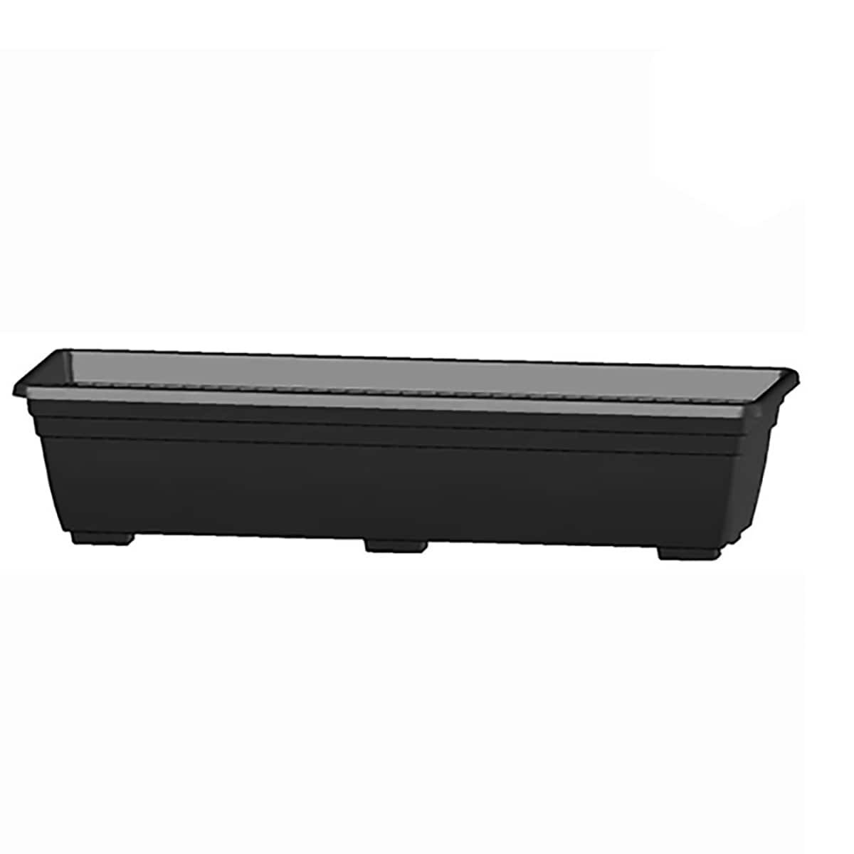 slide 1 of 6, Garden Treasures Rectangle 7.9-in W x 25-in L Black Plastic Indoor/Outdoor Window box, 1 ct