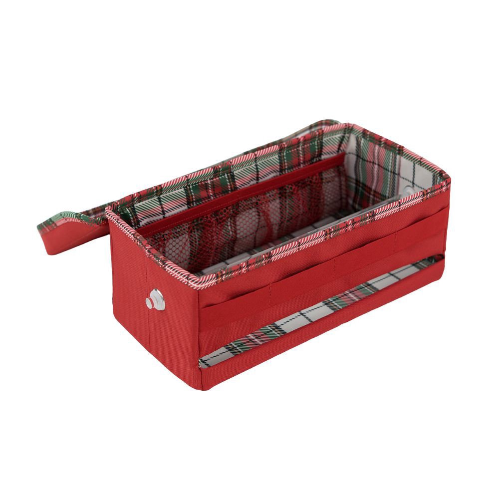 slide 4 of 4, Everything Mary Red & Plaid Print Ribbon Storage Box, 11.5 in x 6 in x 4.75 in