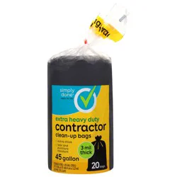 Simply Done 45 Gallon Extra Heavy Duty Contractor Clean-Up Bags 20 ea