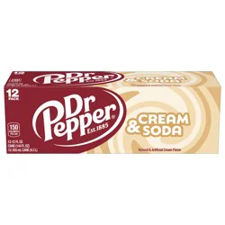 Dr Pepper and Cream Soda, 12 fl oz cans, 12 pack