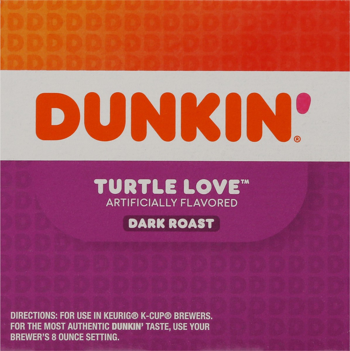 slide 8 of 9, Dunkin'' Turtle Love Coffee, Dark Roast, Keurig K-Cup Pods, 10 Count Box, 10 ct