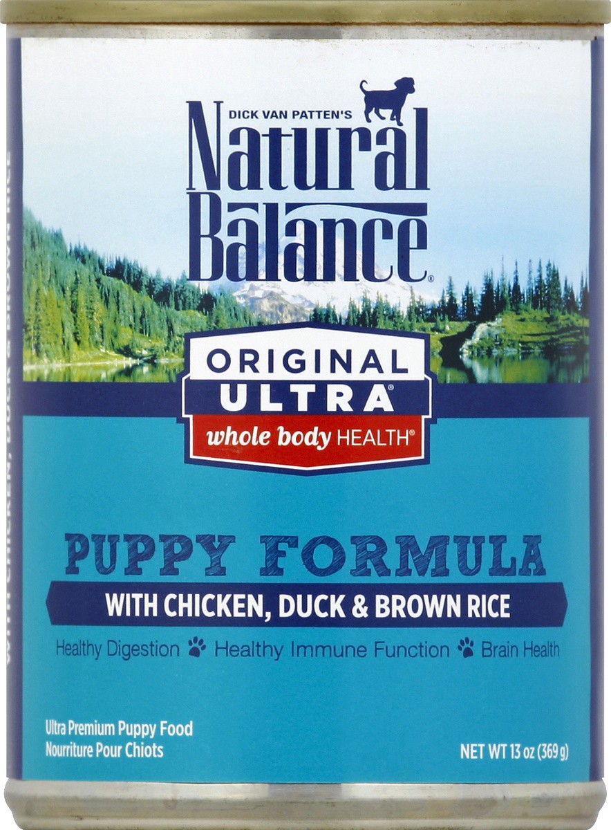 slide 5 of 6, Natural Balance Original Ultra Chicken, Duck & Brown Rice Canned Puppy Food, 13 oz