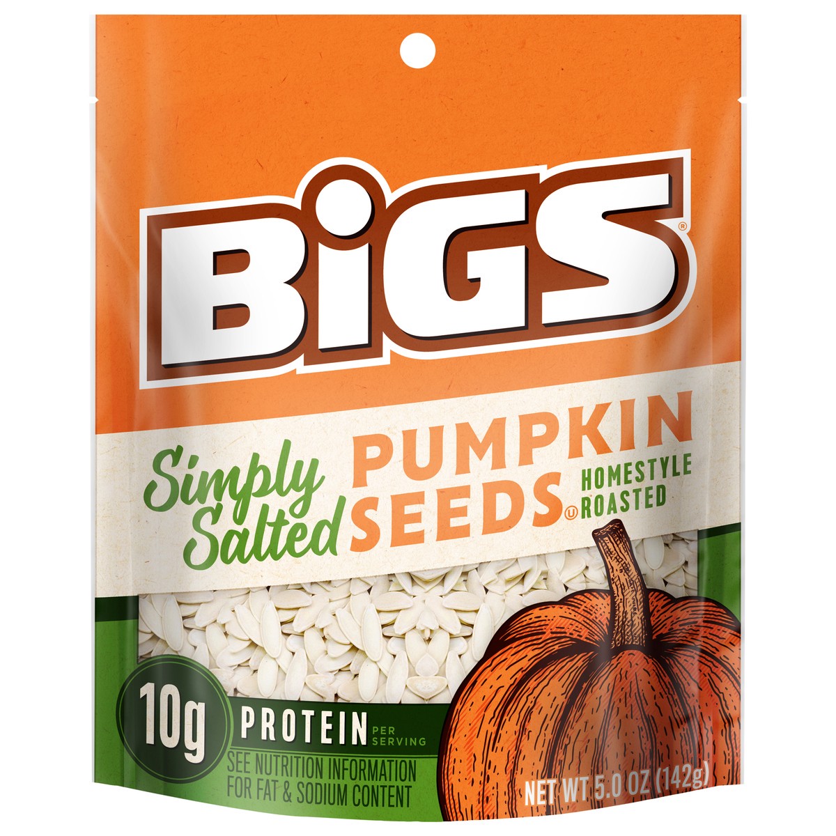 slide 1 of 5, BIGS Homestyle Roasted Simply Salted Pumpkin Seeds 5 oz, 5 oz