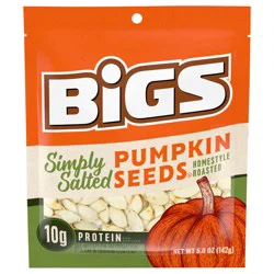 BIGS Simply Salted Homestyle Roast Pumpkin Seeds, Keto Friendly Snack, Low Carb Lifestyle, 5 oz. Bag