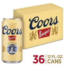 Coors Banquet Lager Beer, 5% ABV, 36-pack, 12-oz beer cans