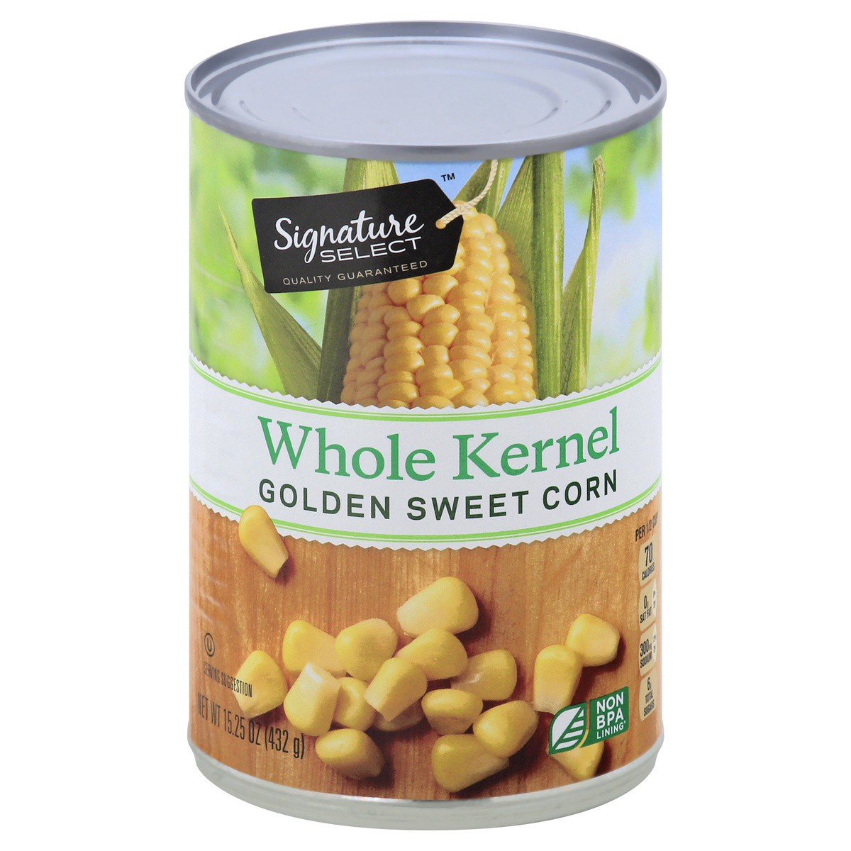 slide 1 of 7, Signature Select Corn Whole Kernel Golden Sweet Can, 15.25 oz