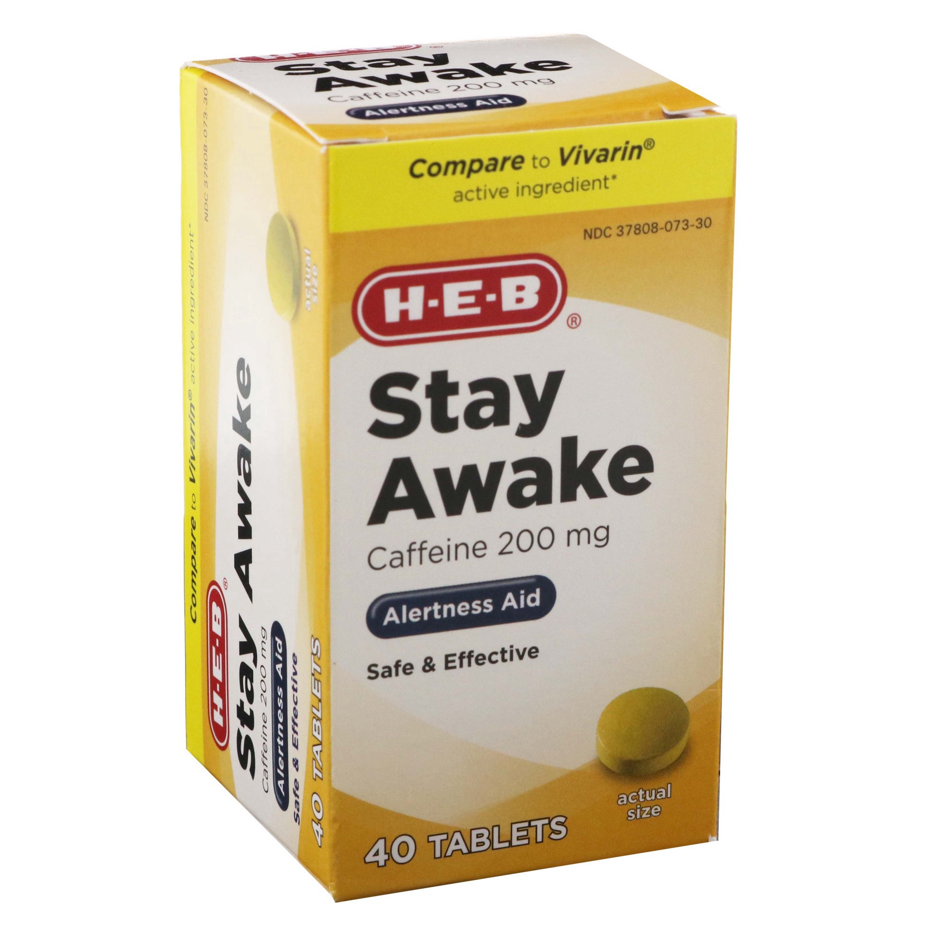 slide 1 of 1, H-E-B Stay Awake Tablets, 40 ct