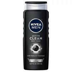 Nivea NIVEA MEN DEEP Active Clean Charcoal Body Wash, 16.9 Fl Oz Bottle