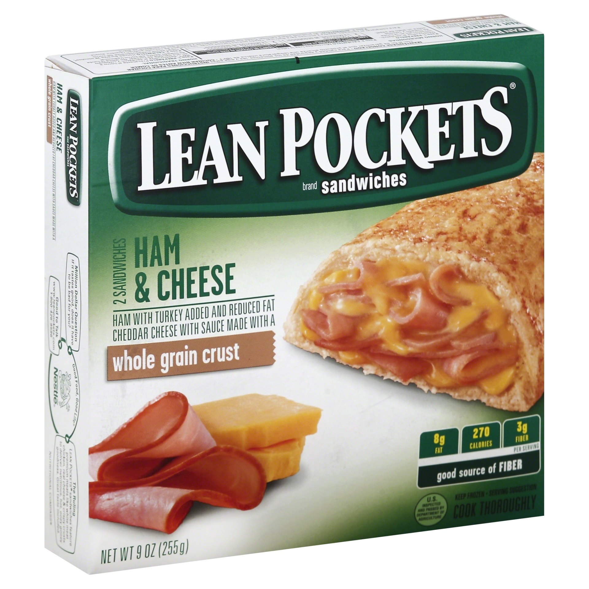 slide 1 of 8, Lean Pockets Ham Cheese Whole Grain Crust, 9 oz