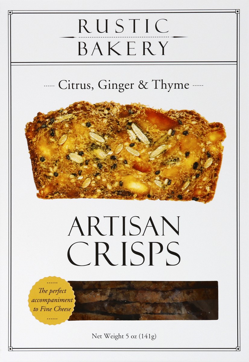 slide 1 of 9, Rustic Bakery Citrus, Ginger & Thyme Artisan Crisps 5 oz, 5 oz