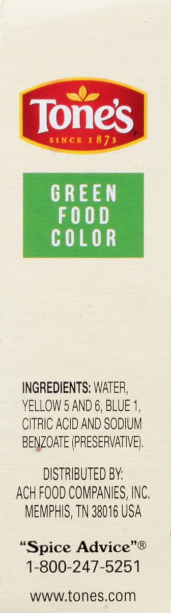 slide 7 of 8, Tone's Food Color Green, 1 fl oz, 1 fl oz