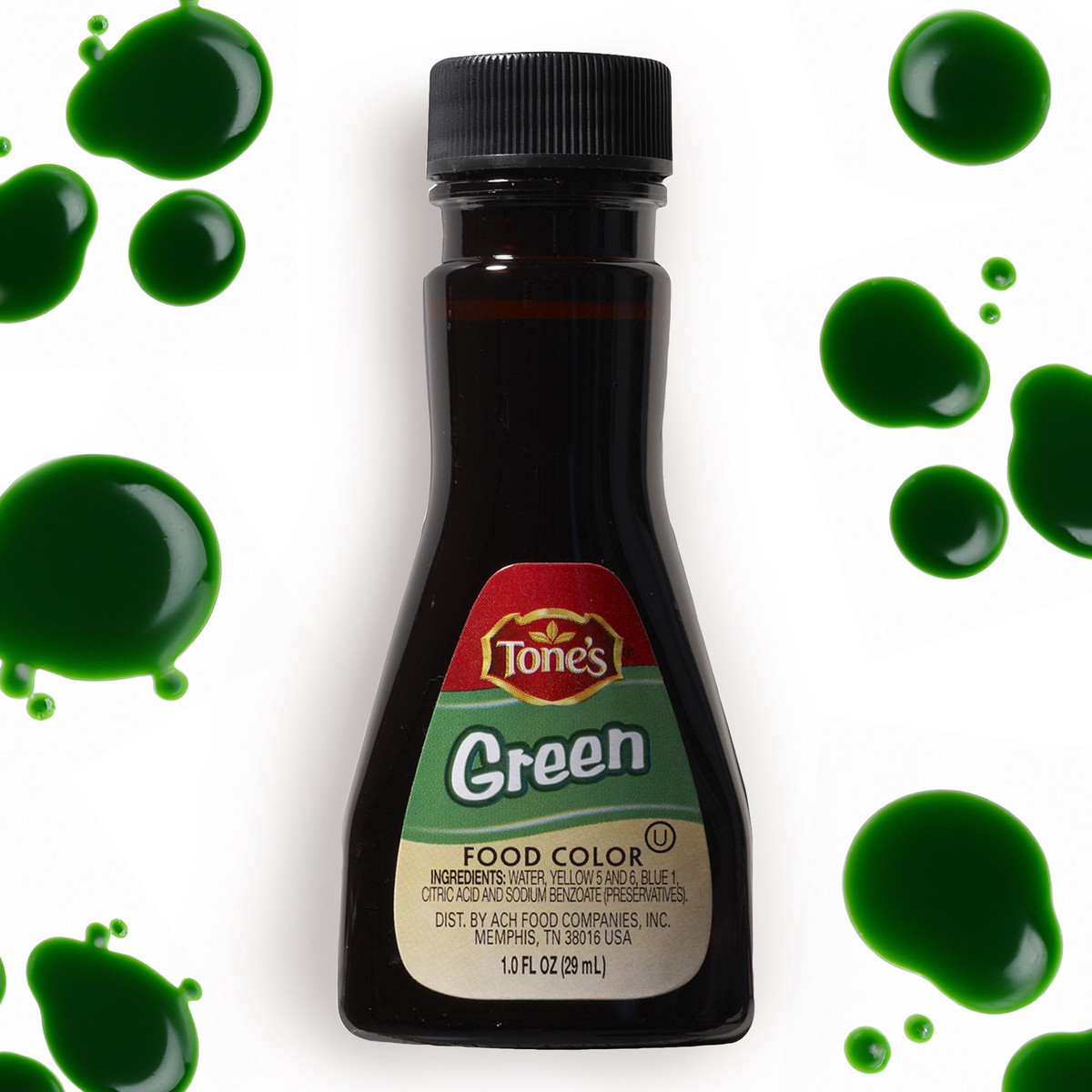 slide 1 of 8, Tone's Food Color Green, 1 fl oz, 1 fl oz