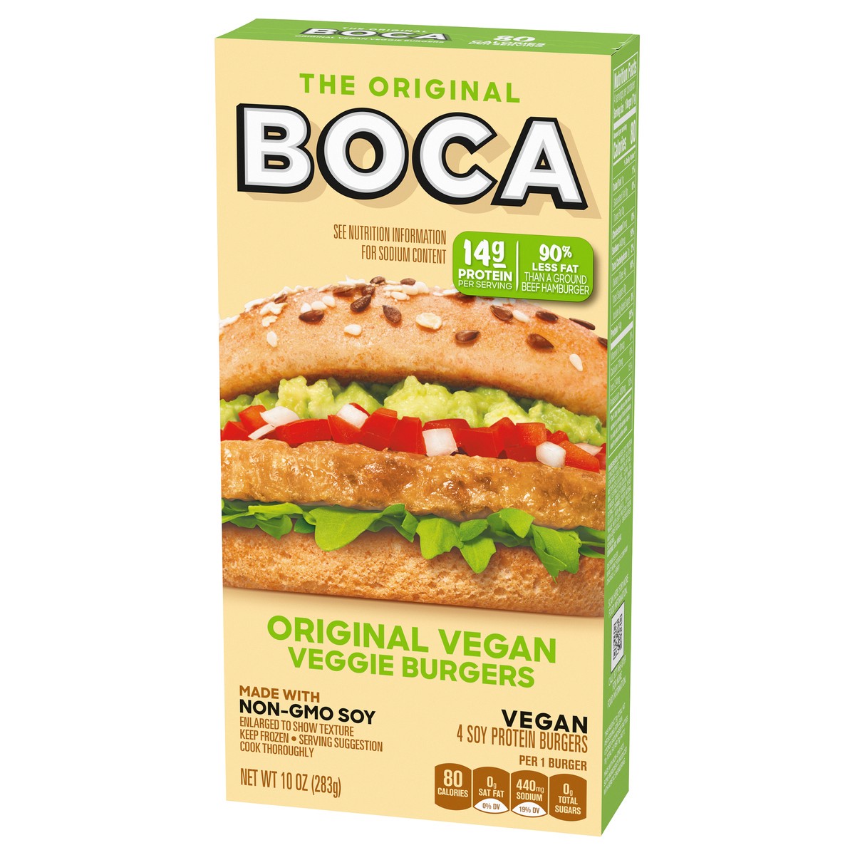 slide 2 of 13, BOCA Original Vegan Veggie Burgers with Non-GMO Soy, 4 ct Box, 4 ct