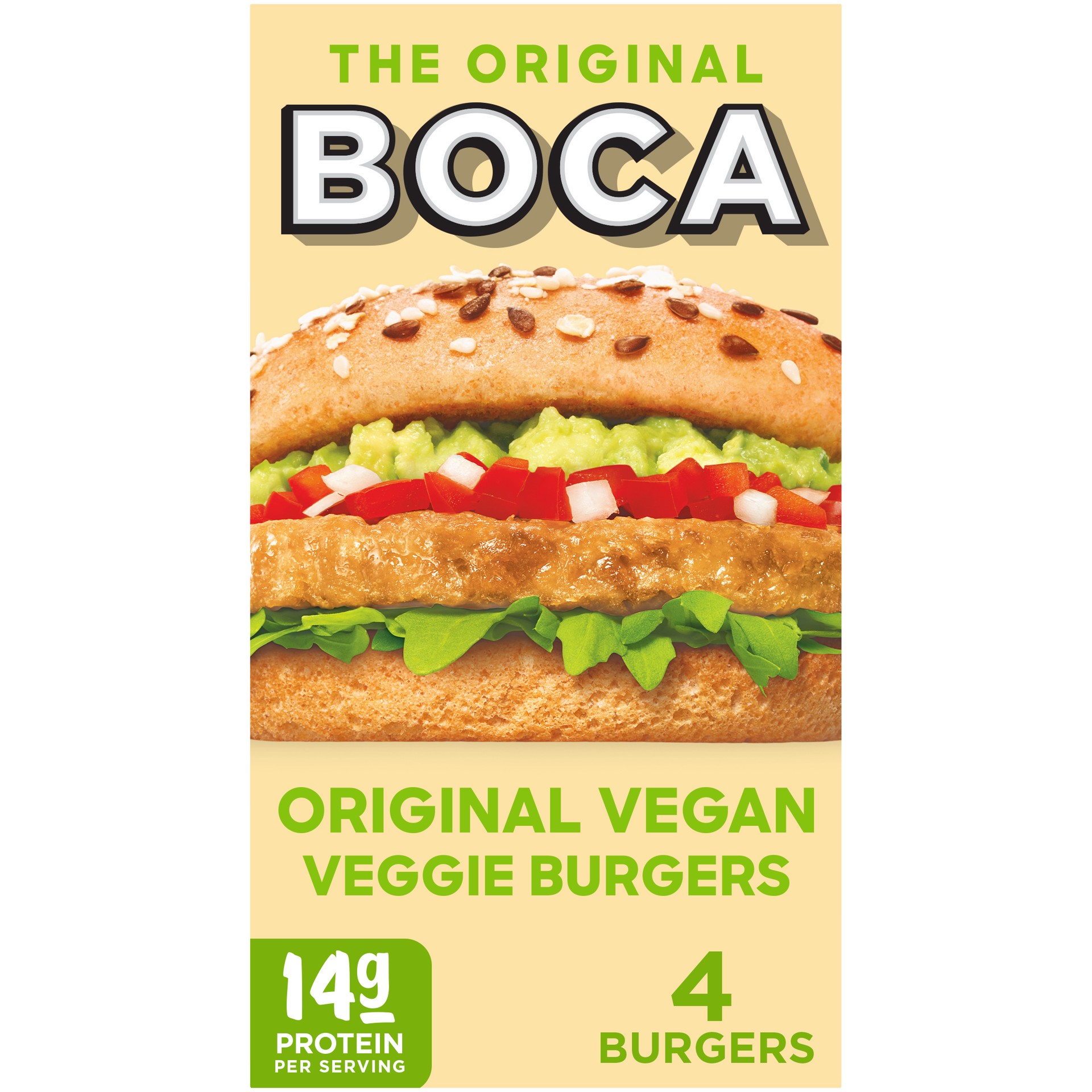 slide 1 of 13, BOCA Original Vegan Veggie Burgers with Non-GMO Soy, 4 ct Box, 4 ct