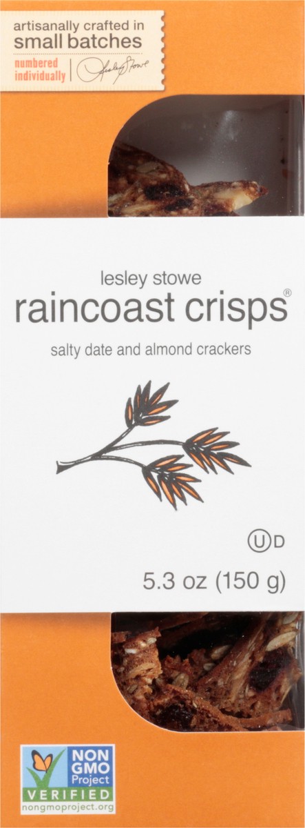 slide 9 of 15, Lesley Stowe Raincoast Crisps Salty Date and Almond Crackers 5.3 oz, 5.3 oz