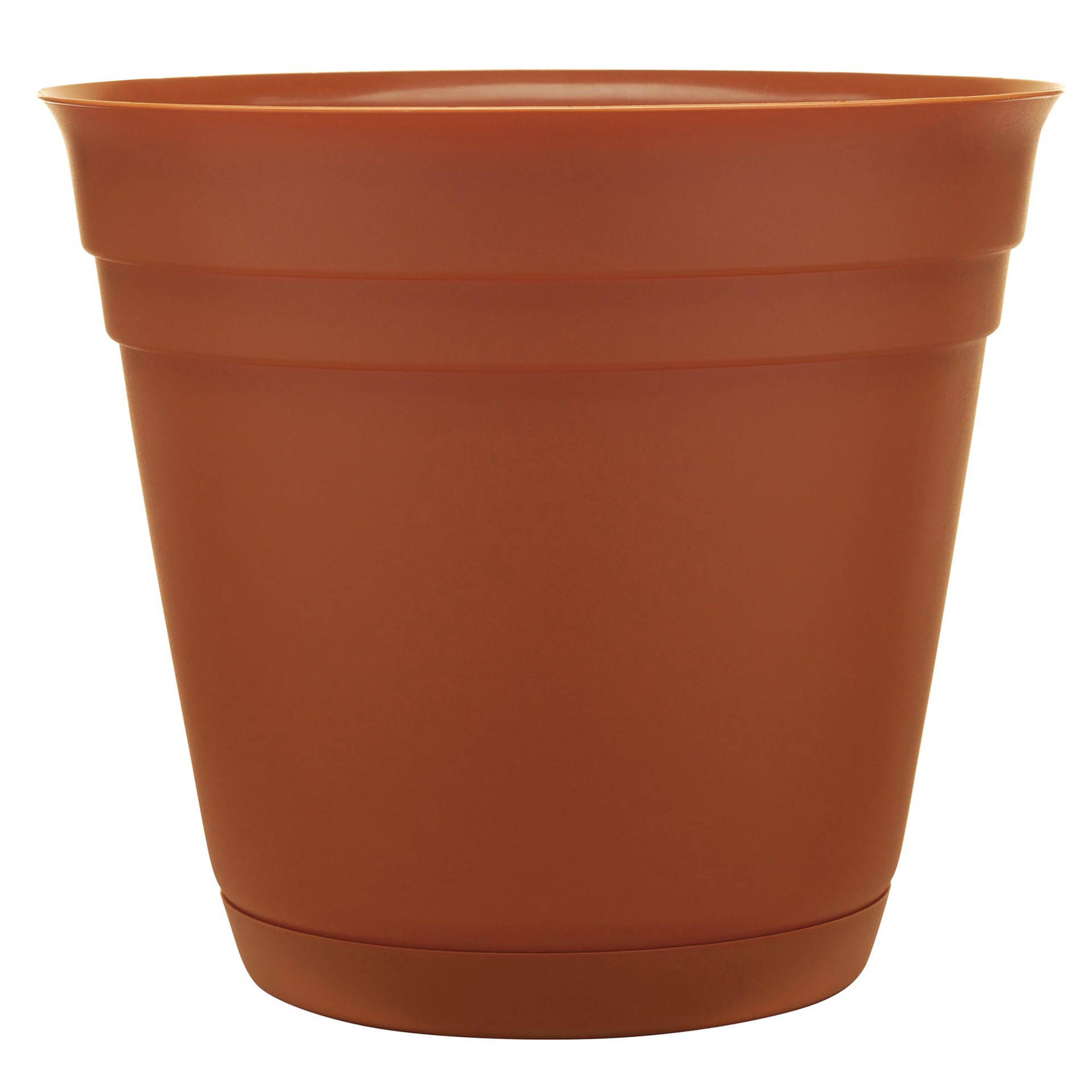 slide 1 of 6, Garden Treasures Round 8.0-in W x 8.0-in L Orange Resin Indoor/Outdoor Planter, 1 ct