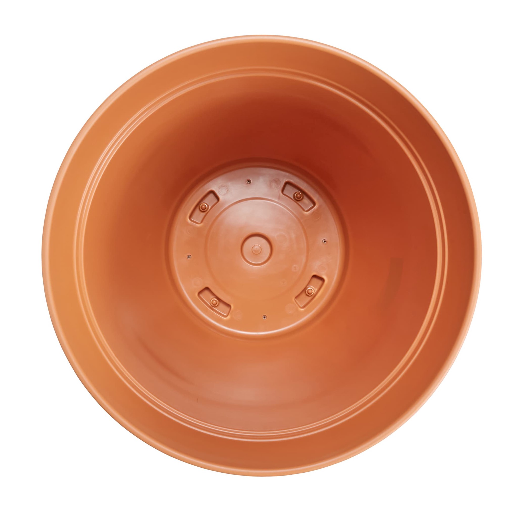 slide 4 of 5, Garden Treasures Round 20.0-in W x 20.0-in L Orange Resin Indoor/Outdoor Planter, 1 ct