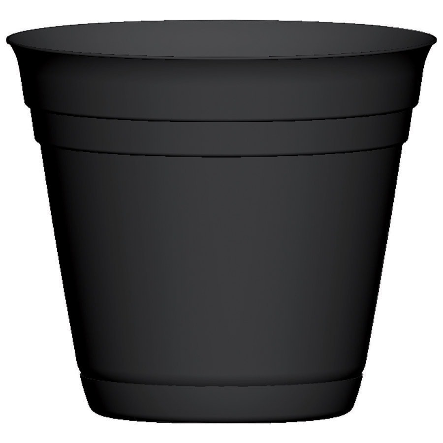 slide 2 of 2, Garden Treasures 8-Pack 16-in W x 14-in H Black Plastic Traditional Planter, 1 ct