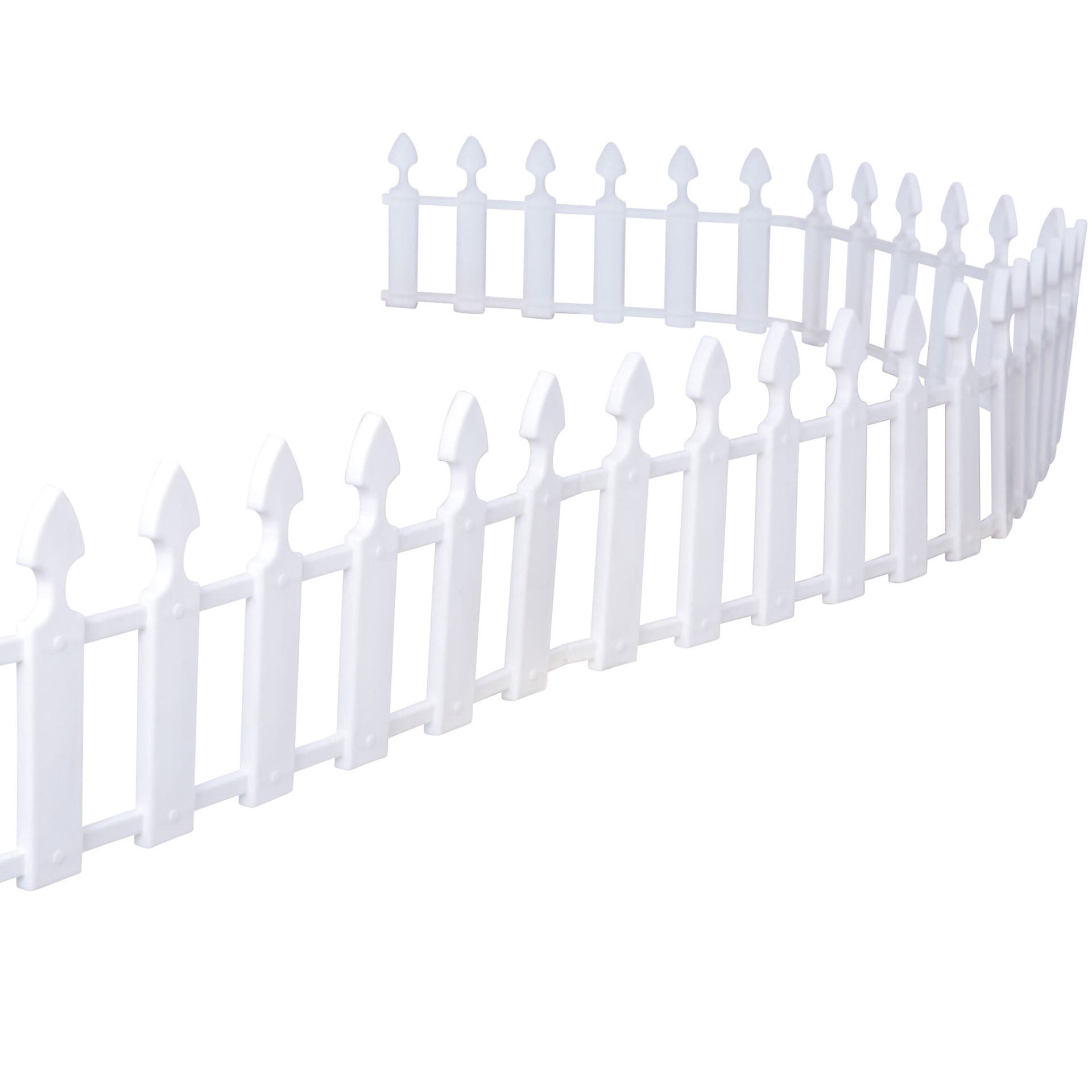 slide 3 of 6, Style Selections 0.5-in x 22-in x 12-in White Polyresin Picket fencing, 1 ct