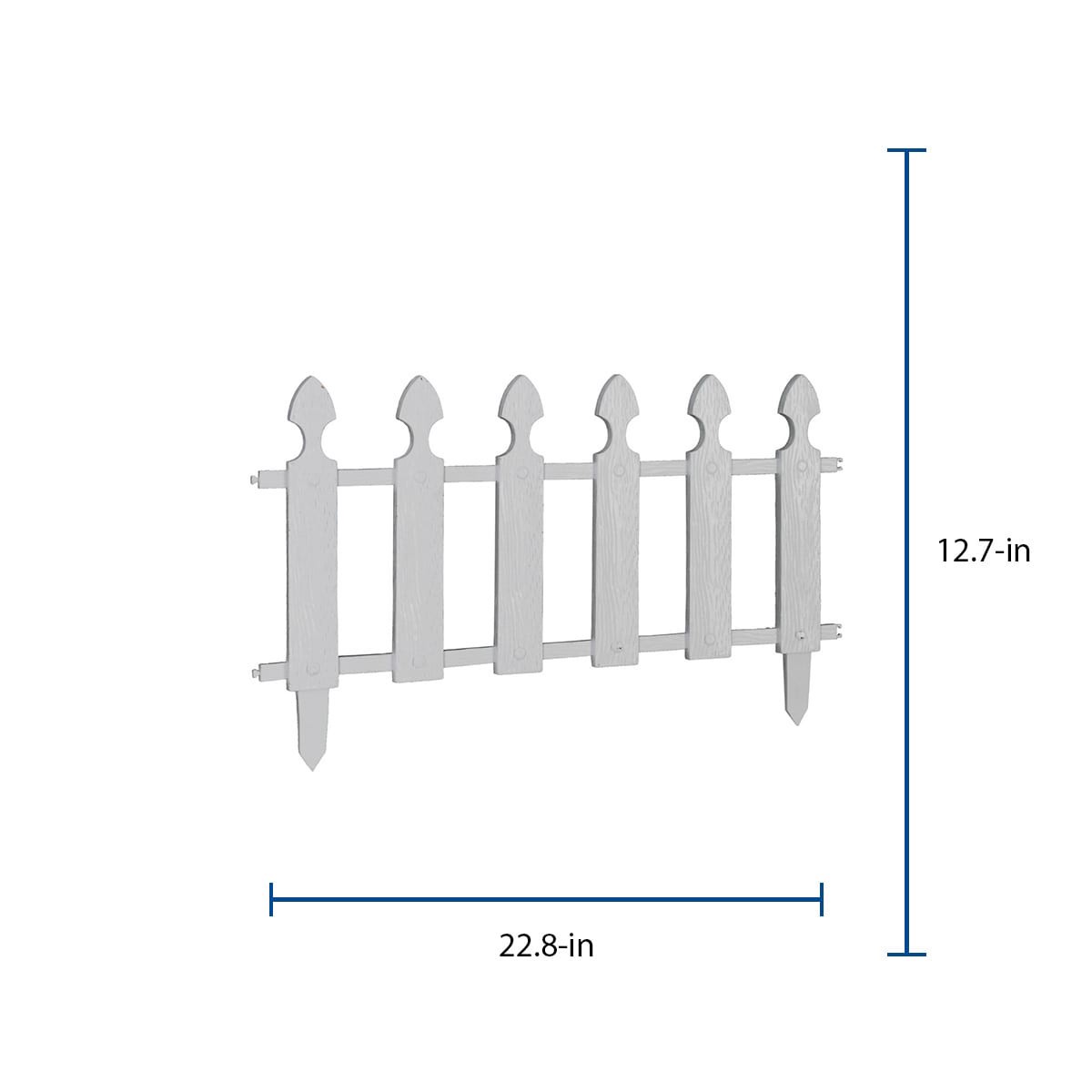 slide 4 of 6, Style Selections 0.5-in x 22-in x 12-in White Polyresin Picket fencing, 1 ct