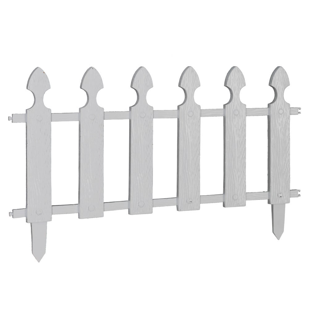 slide 1 of 6, Style Selections 0.5-in x 22-in x 12-in White Polyresin Picket fencing, 1 ct