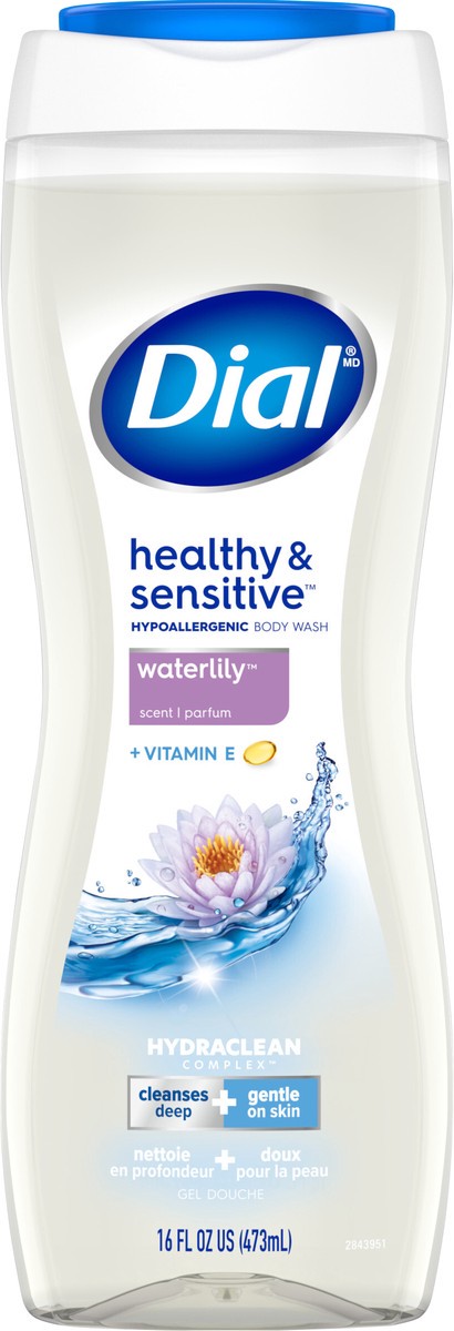 slide 3 of 3, Dial Body Wash, Healthy & Sensitive Waterlily, 16 fl oz, 16 fl oz