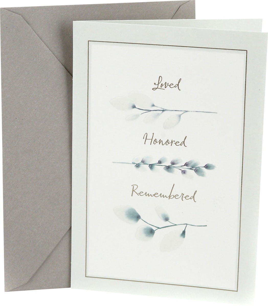 slide 2 of 6, Hallmark Sympathy Greeting Card (Loved, Honored, Remembered), 1 ct