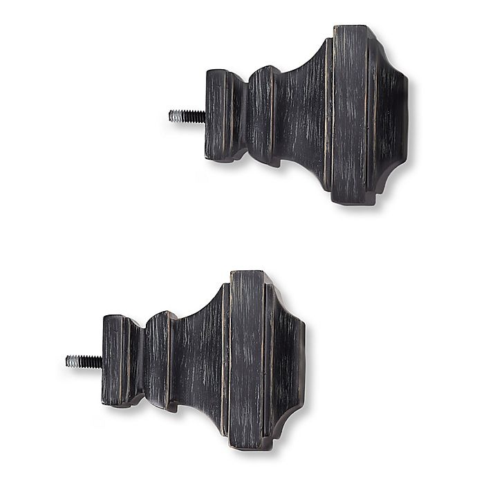 slide 1 of 1, Cambria Farmhouse Homestead Square Finials - Black, 2 ct