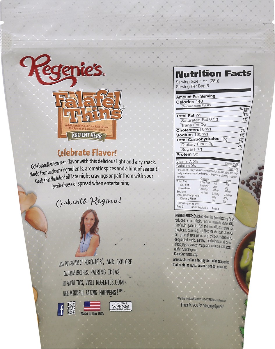slide 5 of 9, Regenie's Falafel Thins Ancient Herb, 6 oz