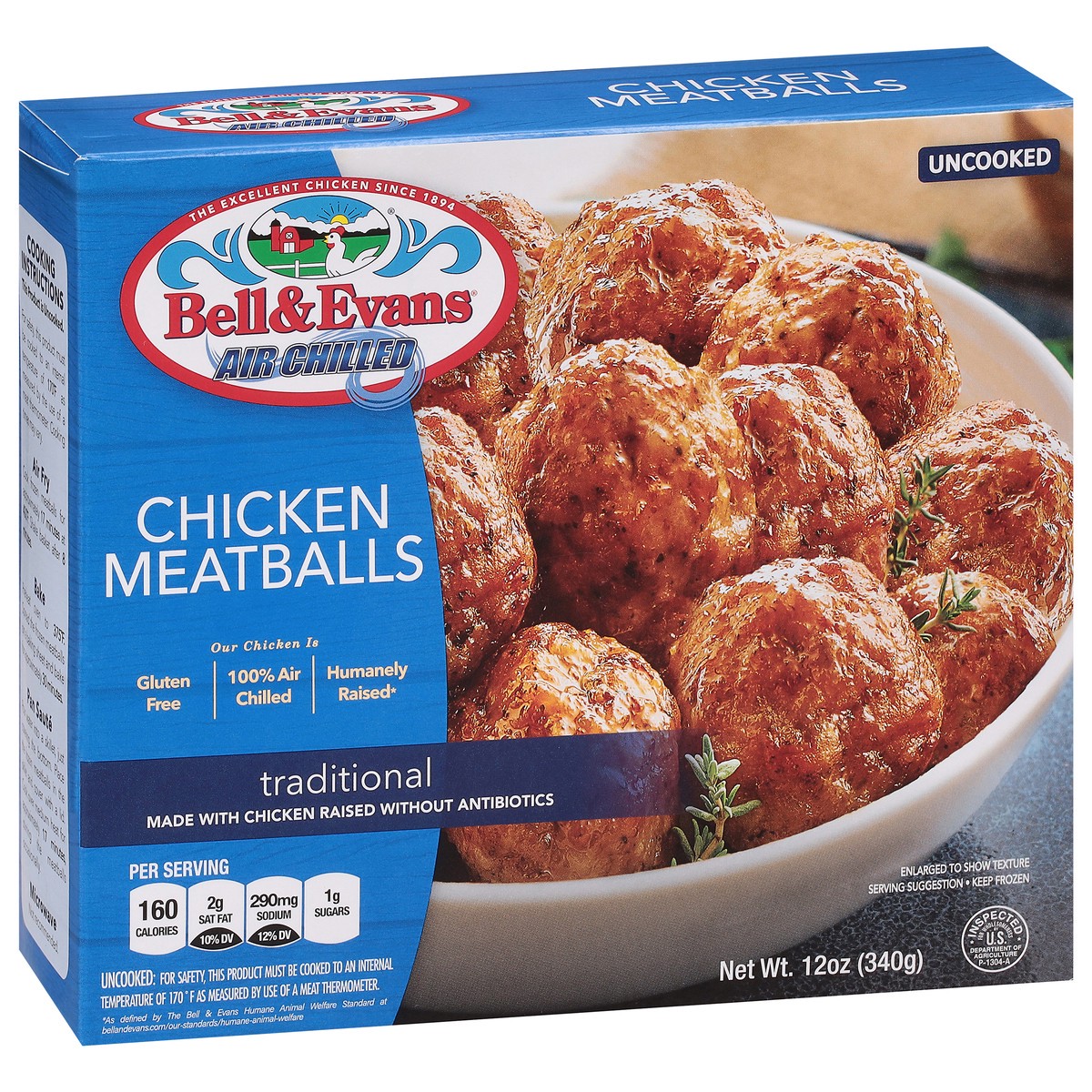 slide 2 of 13, Bell & Evans Chicken Meatballs, Traditional, 12 Oz, 12 oz