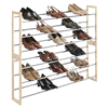 slide 14 of 17, Whitmor Wood & Chrome Shoe Rack Chrome/Natural, 1 ct
