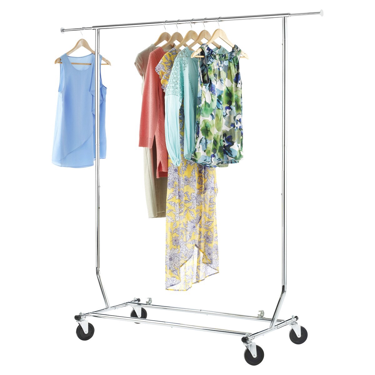 slide 2 of 2, Whitmor Chrome Commercial Folding Garment Rack - Silver, 1 ct