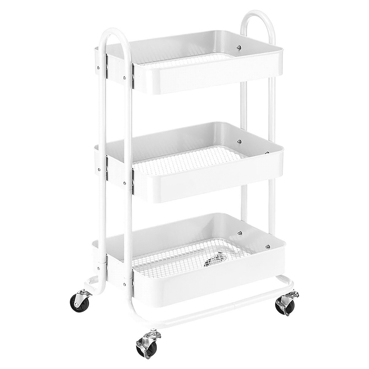 slide 1 of 3, Whitmor 3-Tier Metal Cart - White, 1 ct