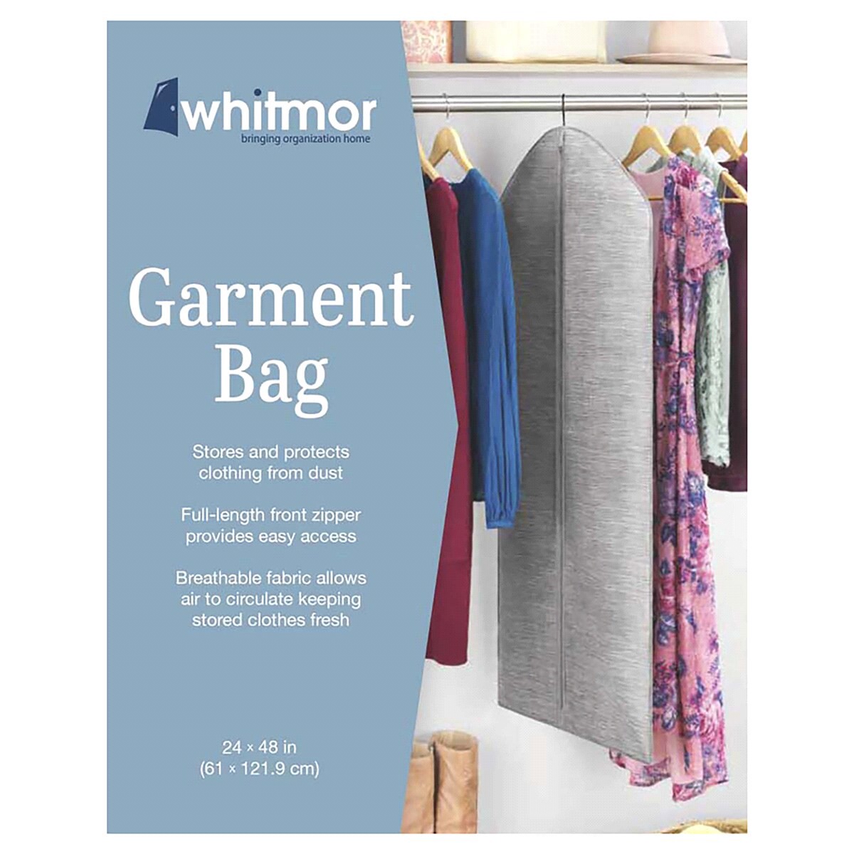 slide 2 of 2, Whitmor Garment Bag Crosshatch Space, Dyed, 1 ct