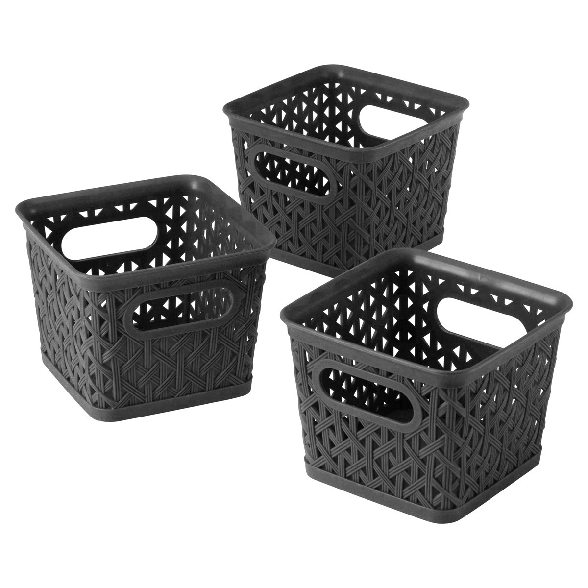 slide 1 of 2, Whitmor Resin Form Extra Small Set of 3 Totes - Black, 1 ct