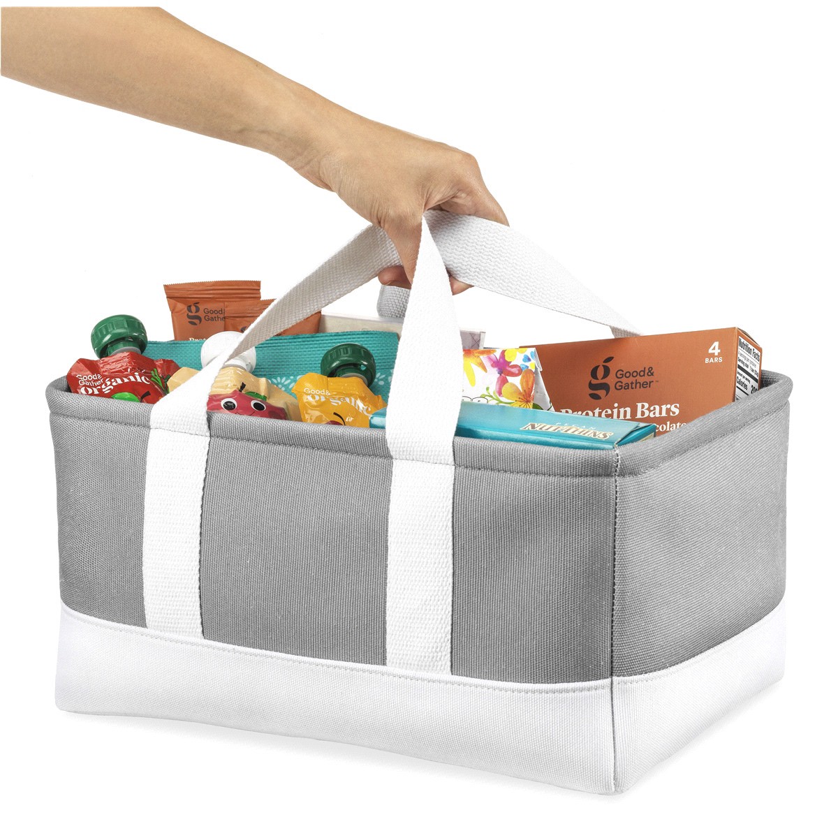 slide 5 of 21, Whitmor Eva Tote with Canvas Long Handles, Alloy, 1 ct