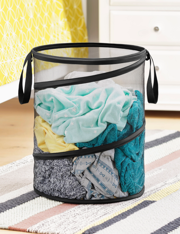 slide 4 of 13, Whitmor Collapsible Pop Up Hamper Black, 1 ct