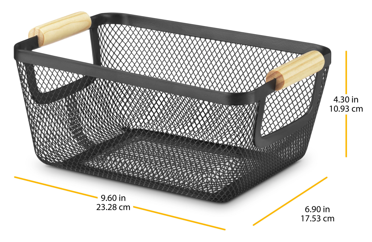 slide 4 of 4, Whitmor Metal Mesh Tote with Wood Handles Small 1 ea, 1 ct