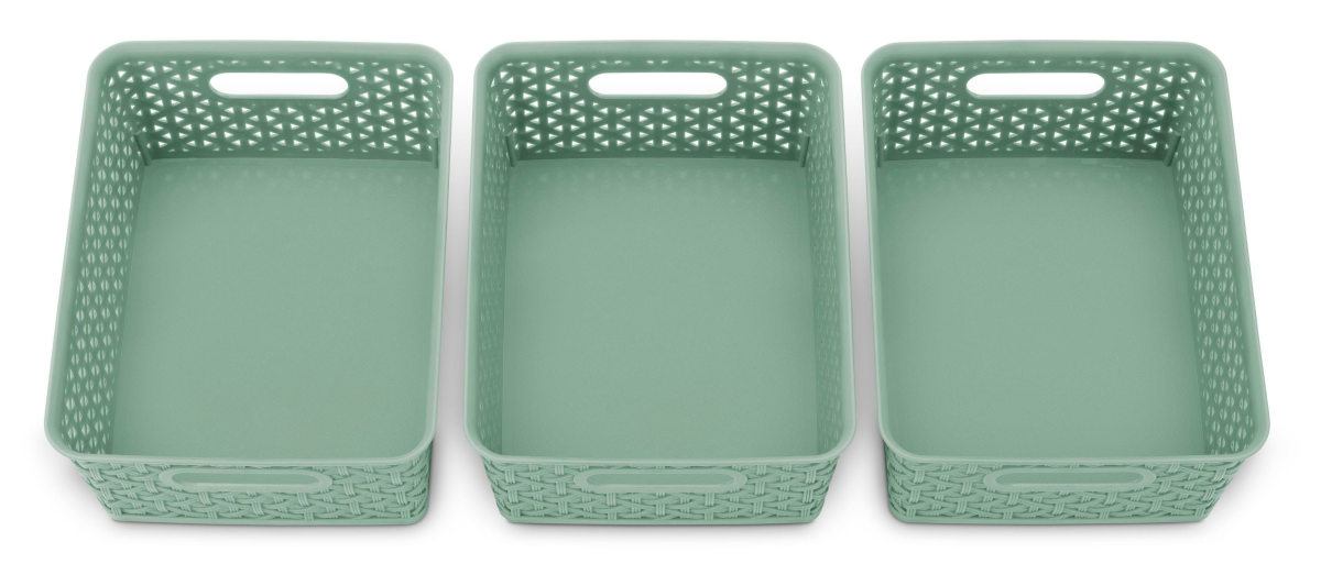 slide 2 of 4, Whitmor Resin Sm Strge Tote-S/3 Loden Frost, SM