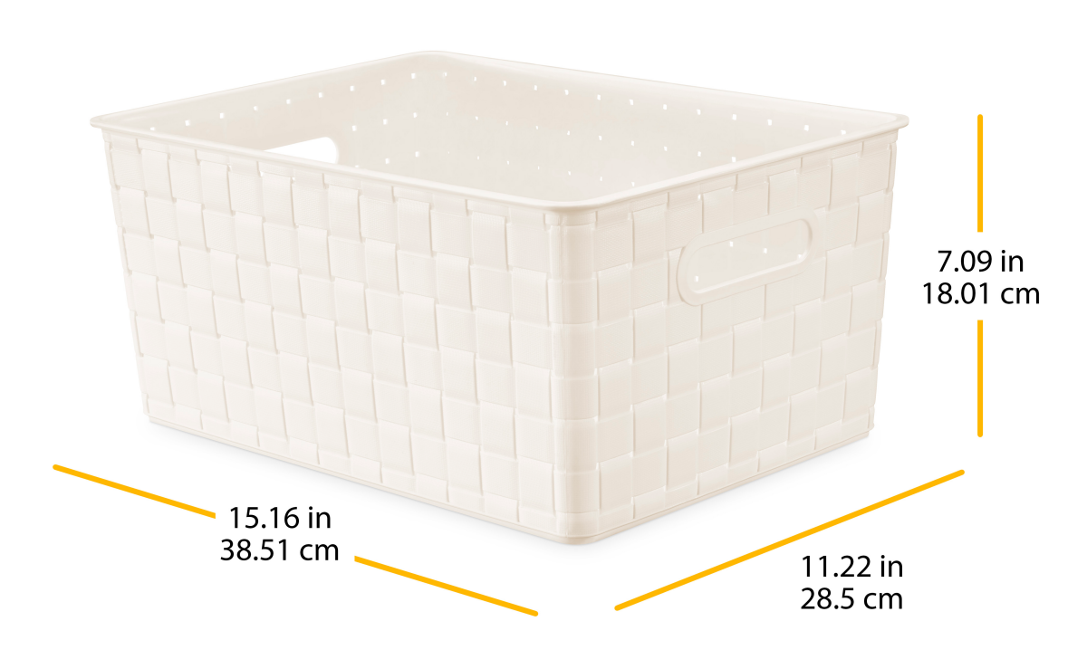 slide 3 of 4, Whitmor Large Woven Storage Basket Ivory, 1 ct