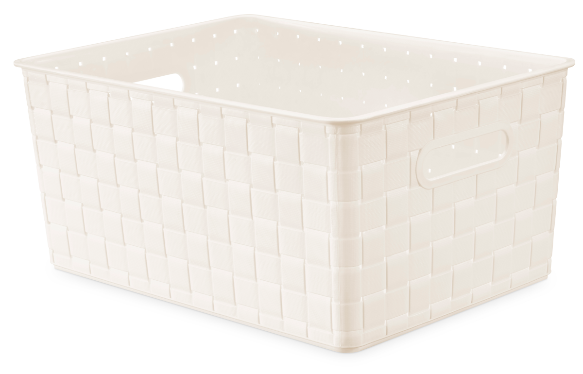 slide 1 of 4, Whitmor Large Woven Storage Basket Ivory, 1 ct