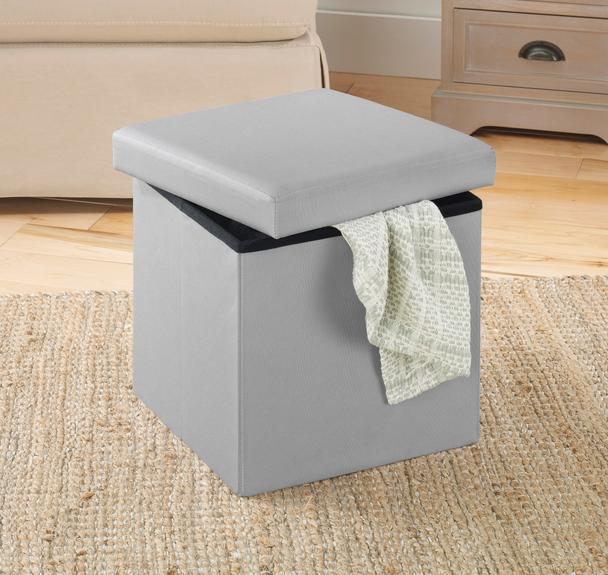 slide 2 of 4, Whitmor Collapsible Storage Ottoman Alloy, 1 ct