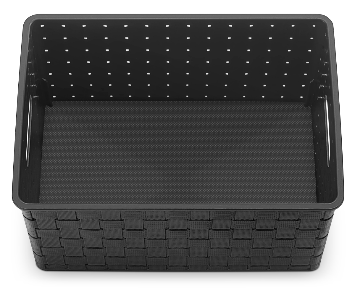 slide 3 of 4, Whitmor Small Woven Storage Basket Black, 1 ct