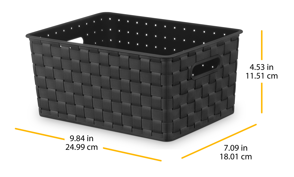 slide 4 of 4, Whitmor Small Woven Storage Basket Black, 1 ct