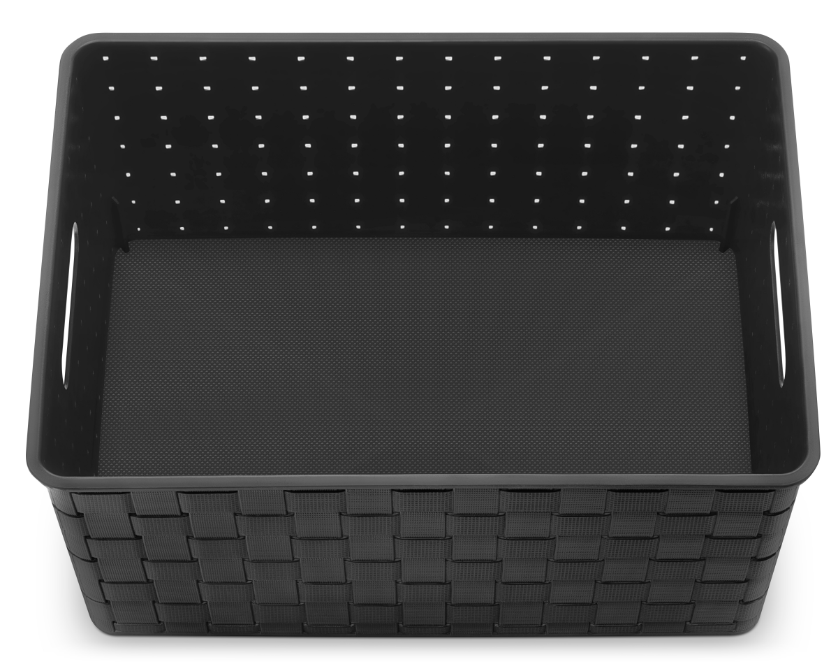 slide 2 of 4, Whitmor Medium Woven Storage Basket Black, 1 ct