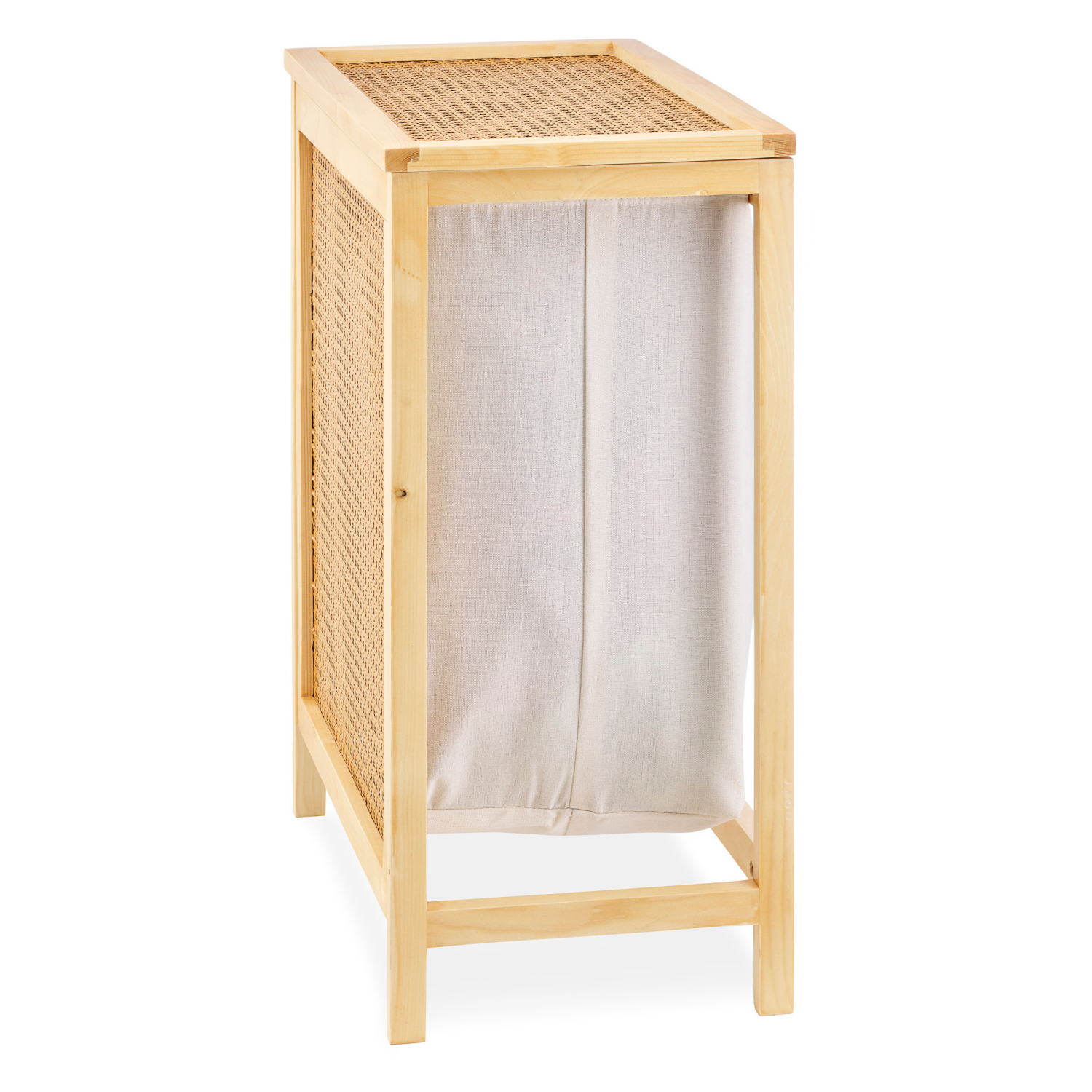 slide 5 of 6, Whitmor Cane Natural Hamper with Lid, 1 ct