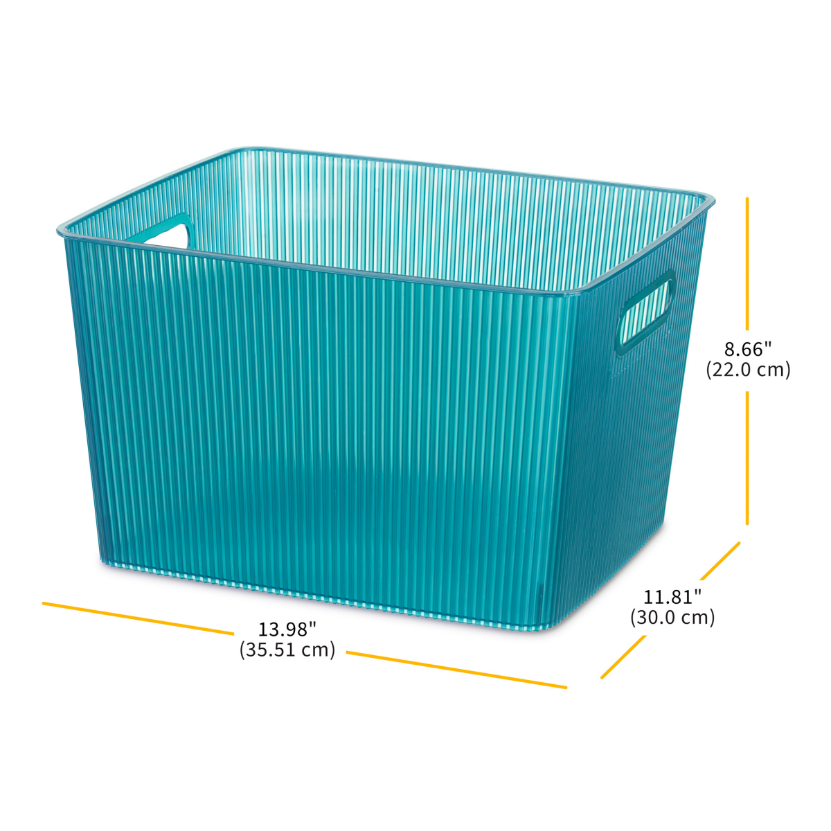 slide 3 of 4, Whitmor Resin Ribbed Large Tote Bayou, 1 ct