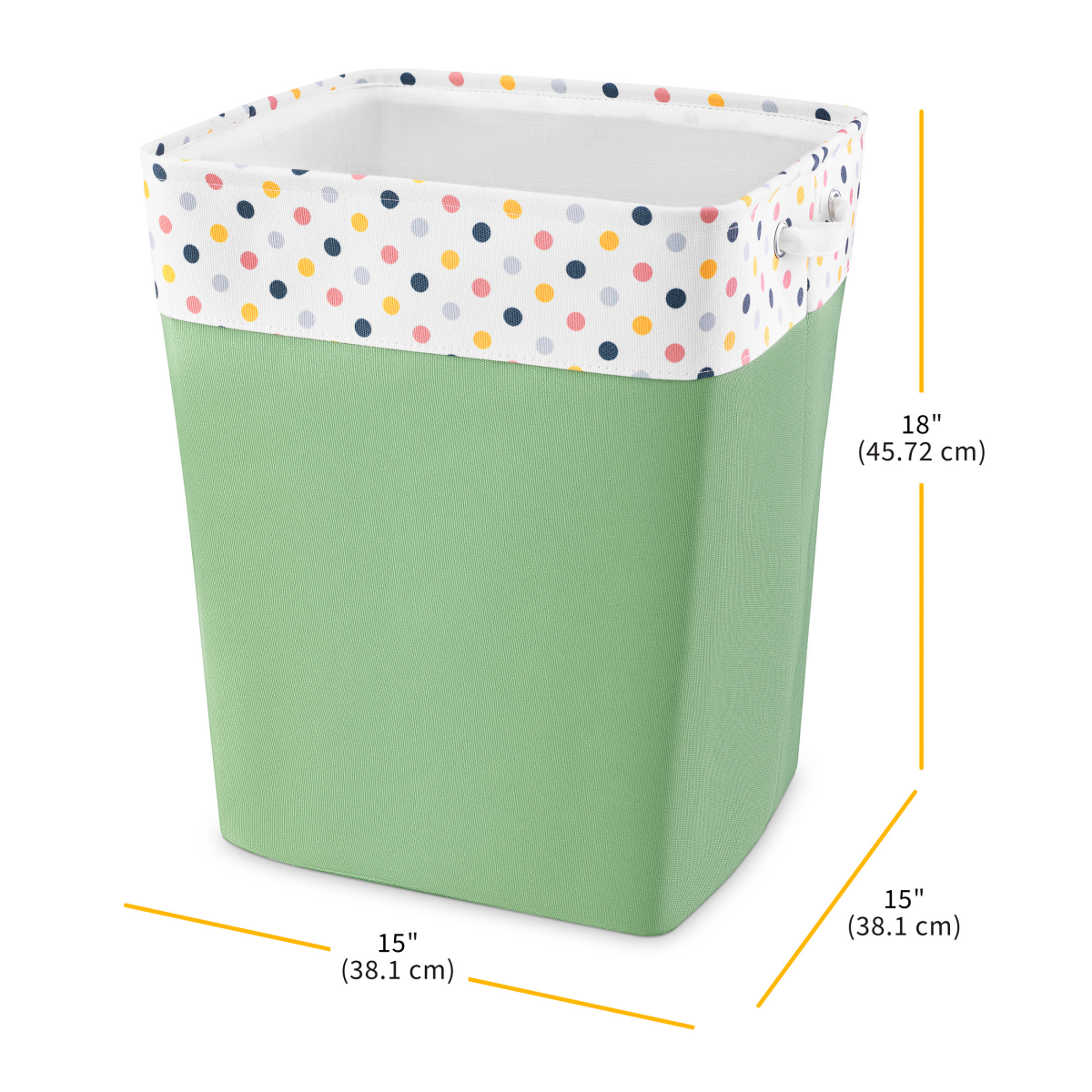 slide 3 of 3, Whitmor Large Hamper Tote Dot Gallery With Stripe, 1 ct